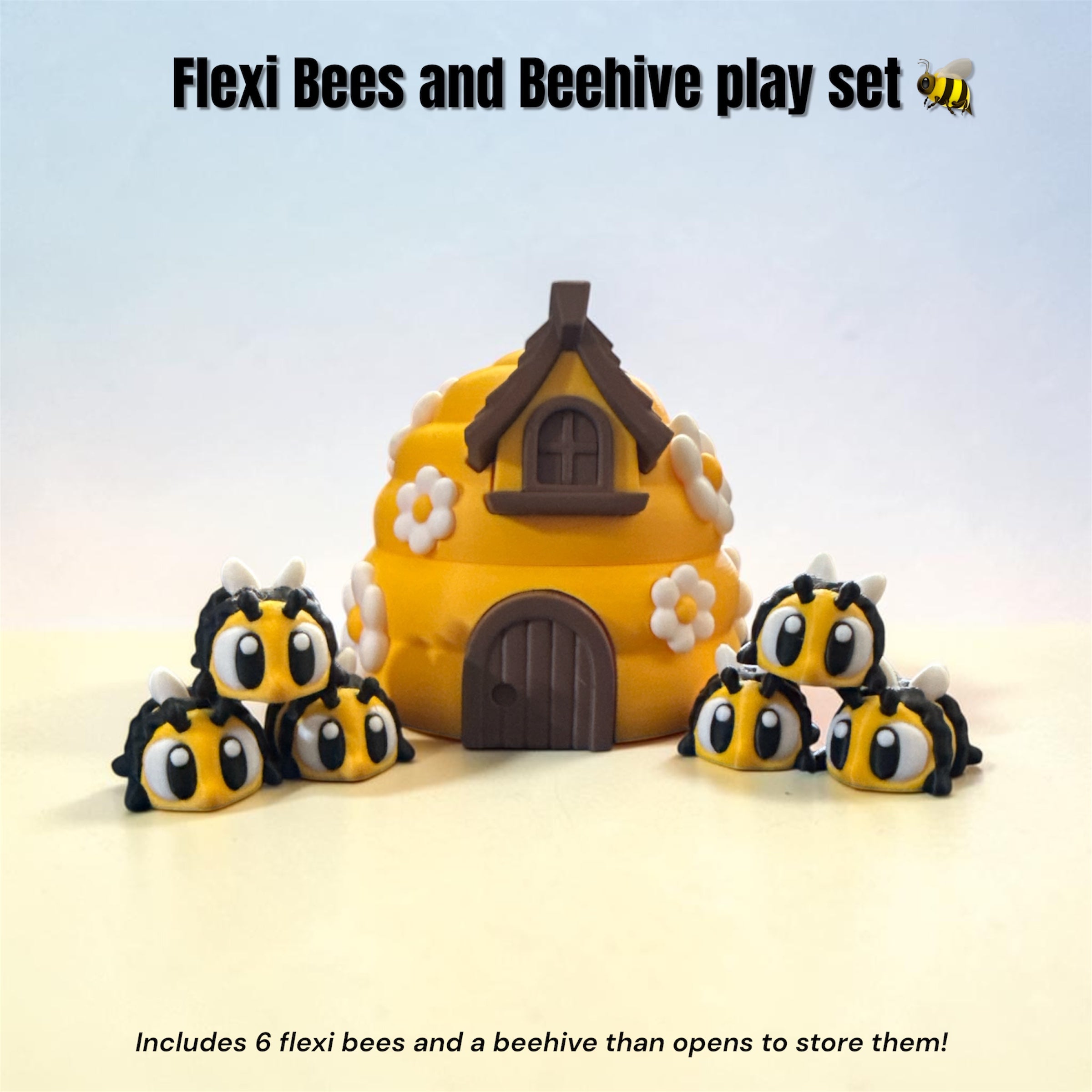 Beehive play set with bees
